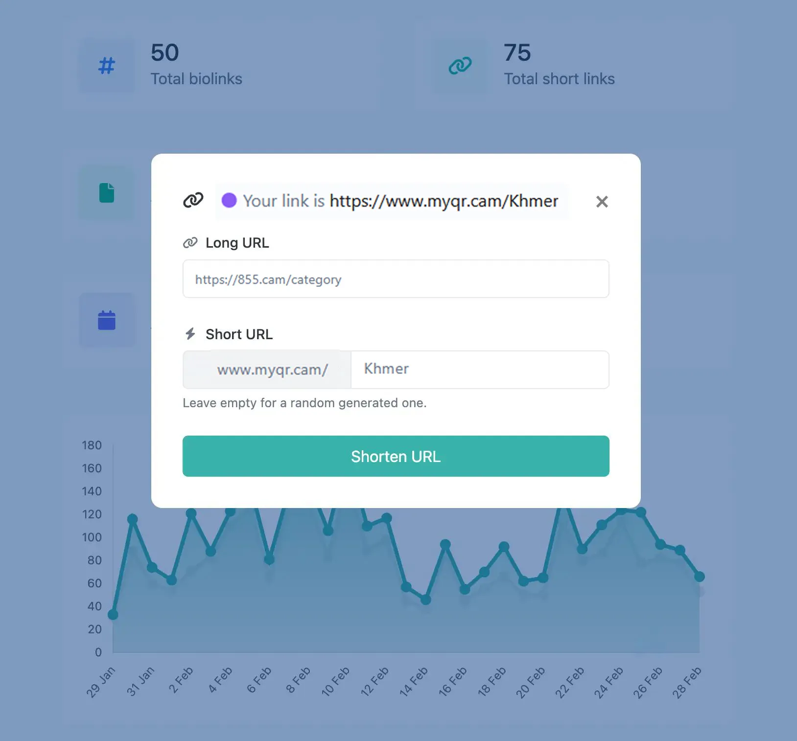Screenshot of the app short URL editing page